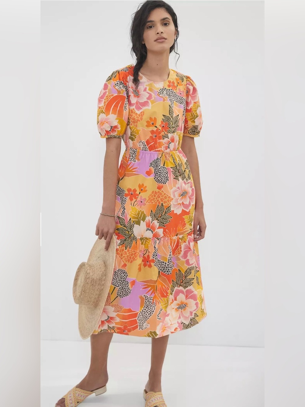 Farm Rio Maribel Maxi Dress sz xs *small areas where colors have bled*